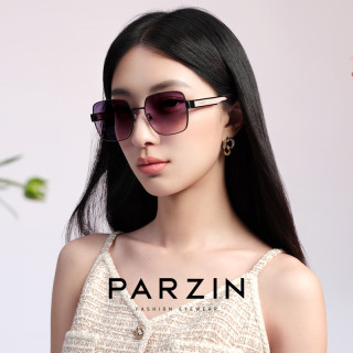 帕森 PARZIN彩色素颜出行太阳镜女 时尚防晒大框显脸小妆感墨镜 91688