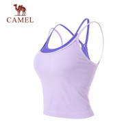 骆驼(CAMEL)假两件撞色运动背心女打底外穿健身服 Y25BATL6024