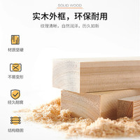 康巴丝实木质挂钟客厅静音简约卧室石英钟表挂墙 12SM1红木色（30cm）