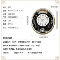 SEIKO日本精工时钟挂表LED彩灯整点响乐大气别墅客厅46*42cm挂钟 QXM285G