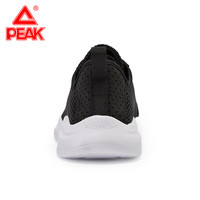 匹克运动鞋男 夏季透气健步鞋缓震耐磨男士跑鞋时尚跑步鞋子 黑色/大白 45