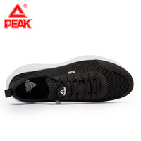 匹克运动鞋男 夏季透气健步鞋缓震耐磨男士跑鞋时尚跑步鞋子 黑色/大白 41