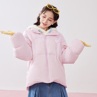 乐町小奶油面包羽绒服女冬季新品A字短款甜美风轻薄保暖外套 (现货)