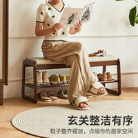 全品屋实木换鞋凳入户门穿鞋凳子门口鞋柜坐凳一体软包 80CM