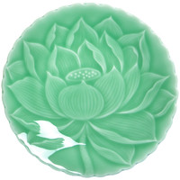 好看的碟子盘子家用青瓷餐具中式大号龙泉陶瓷莲花盛鱼装菜盘