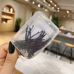 魅玖 发夹一字夹简约夹子固定头发黑色发卡子钢夹刘海边夹款式-1（短款）弧形 81