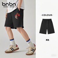 班纳班纳儿童短裤男童夏季2025纯棉裤子黑色五分裤大童男孩 国狮K黑 120