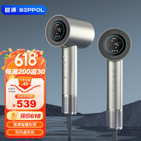 碧浦 BEPPOL 吹风机家用电吹风筒高浓度负离子大功率高速吹风机大风力速干低噪音孕妇儿童护发风筒 月银色