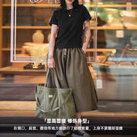 马登 MADEN2025灰色纯棉基础磨毛内搭短袖修身打底针织T恤女小个子 L