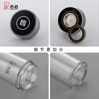 希诺塑料杯男女士茶杯透明加厚车载PC水杯耐热防烫耐摔儿童防摔随手杯 深海蓝 400ml