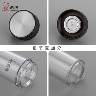 希诺塑料杯男女士茶杯透明加厚车载PC水杯耐热防烫耐摔儿童防摔随手杯 黑色 300ml