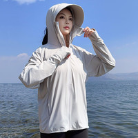 优吻（YOUWen）2025女士超好看防晒衣女带檐锦纶冰丝短款修身紫外线防晒服 灰色(锦纶原纱面料标准防晒) 均码