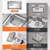 箭牌（ARROW）聚宝盆水槽大单槽小户型厨房洗碗洗菜盆一体拉伸槽台下盆港湾过滤 【拉丝收纳槽】58*43不含龙头