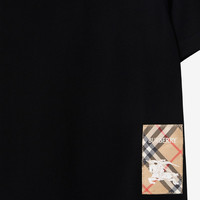 BURBERRY 儿童 格纹标签棉质 短袖T 恤衫 多色