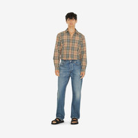 BURBERRY| 男装 格纹棉质长袖衬衫 80705771 典藏米色 L