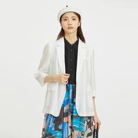 春季高级感通勤七分袖上衣西装外套女
