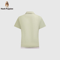 Hush Puppies【闲适清爽】暇步士女装2025夏季索罗娜轻薄半拉链短袖polo衫 微光绿 L
