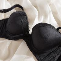 3/4杯中厚款蕾丝文胸性感内衣承托聚拢有钢圈文胸调整型胸罩女