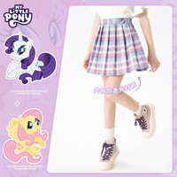 小马宝莉女童裙子夏季2025儿童超级好看的jk百褶裙女孩薄款裙裤夏装 紫 徽章紫悦QS_Y1 130cm 均码