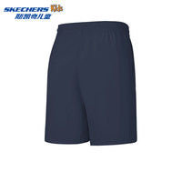 Skechers斯凯奇男女童夏季梭织儿童休闲修身舒适透气户外运动短裤P225K075 藏青色/002Z 130
