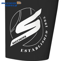 Skechers斯凯奇男女童夏季梭织儿童休闲修身舒适透气户外运动短裤P225K081 碳黑/0018/K081 130