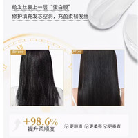 倾龄柔顺蛋白霜沙龙级丝滑角蛋白霜抚平毛糙柔顺长时间亮泽发膜保湿 2袋装【共1000ml】
