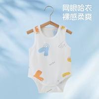 新生儿婴儿包屁衣夏季薄款男女宝连体衣服三角哈衣无袖夏装