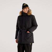 奥索卡OZARK羽绒服男女同款 冬季毛领防风羽绒服休闲外套156612 黑-301 XL (180)