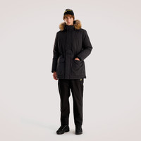 奥索卡OZARK羽绒服男女同款 冬季毛领防风羽绒服休闲外套156612 黑-301 L (175)