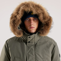 奥索卡OZARK羽绒服男女同款 冬季毛领防风羽绒服休闲外套156612 灰绿-158 XS (160)