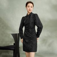 伊芙丽春装新新中式国风旗袍连衣裙