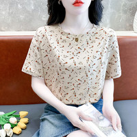 La Chapelle/拉夏贝尔 宽松减龄 女士短袖T恤