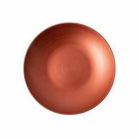 Villeroy & Boch 德国唯宝 - Manfacture Rock Glow 平底碗，由新鲜铜和黑色优质瓷制成的碗，可用洗碗机清洗，24 厘米
