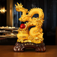 吉善缘 龙摆件 中国龙工艺品装饰十二生肖龙家居办公室摆设开业 12#祥龙聚财