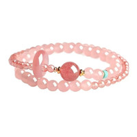 臻仟尼 文艺转运珠 草莓晶-双层平安扣手串