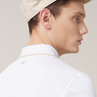 七匹狼短袖T恤男士夏季翻领字母图案时尚上衣 803(本白) 170/88A/L