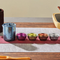TAIC 太可 钛度纯钛便携功夫茶具套装 户外旅行花茶壶过滤家用泡茶器 泡茶器套装(皓月银)