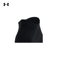 安德玛（UNDERARMOUR）官方运动袜男女同款健身训练休闲短筒袜弹力透气跑步袜子 1370542-001黑色短袜/6双装 M