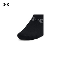 安德玛（UNDERARMOUR）运动袜男女同款训练休闲短筒袜弹力透气跑步袜子 1370542-001黑色短袜/6双装 S