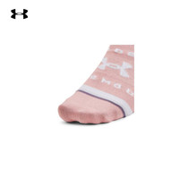 安德玛（UNDERARMOUR）运动袜男女同款训练休闲短筒袜弹力透气跑步袜子 1370542-676粉色/6双装 S