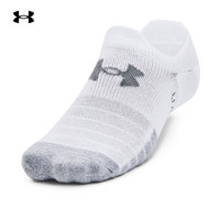 安德玛（UNDERARMOUR）运动袜男女同款训练休闲短筒袜弹力透气跑步袜子 1370076-100白色/三双装 M