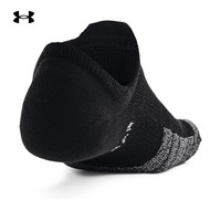 安德玛（UNDERARMOUR）运动袜男女同款训练休闲短筒袜弹力透气跑步袜子 1370076-001黑色/三双装 L