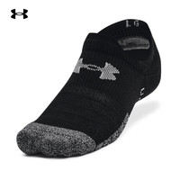 安德玛（UNDERARMOUR）运动袜男女同款训练休闲短筒袜弹力透气跑步袜子 1370076-001黑色/三双装 XL