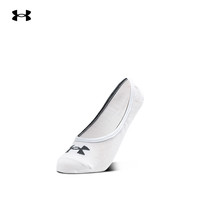 安德玛（UNDERARMOUR）运动袜男女同款训练休闲短筒袜弹力透气跑步袜子 1361148-100白色船袜/三双装 L