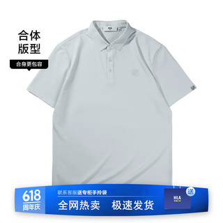HLA海澜之家POLO衫男24新三国演义翻领短袖男夏季大码HNTPW2W007A 凉感，3A抗菌-浅灰27 170/88A/M