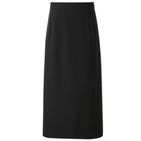 三彩2025春季轻职场半身裙一步裙中长开叉裙通勤简约Z 经典黑 M