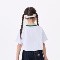 茵曼(INMAN)女童短袖t恤字母印花2025夏季儿童中大童宽松时尚休闲上衣