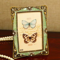 沃之沃 古典镂空欧式相框 6寸 蝴蝶款