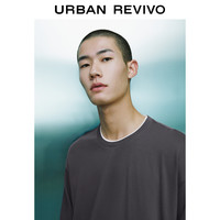UR2024春季男装时尚休闲撞色假两件棉质长袖T恤UMF440076