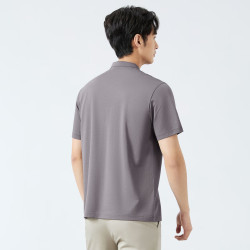 SEVEN 中华立领短袖Polo衫 男 深灰 5XL